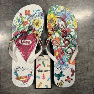 Brighton Multicolor Floral Love Flip Flops